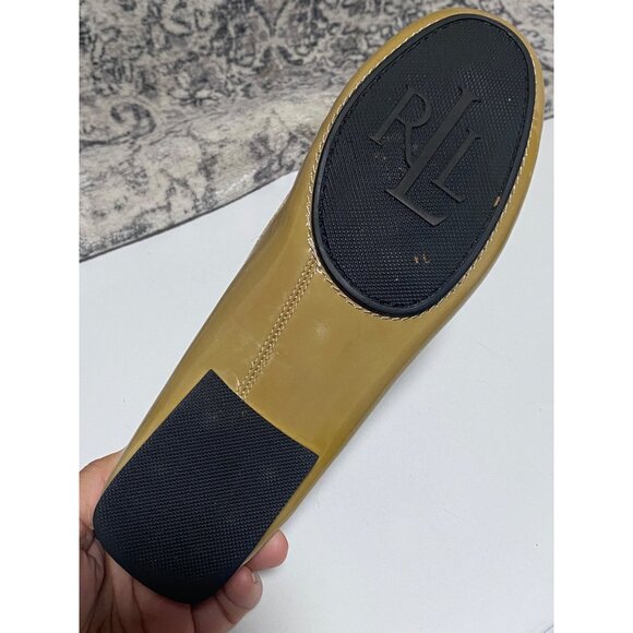 Lauren Ralph Lauren Patent Leather Loafer in Tan Size 8AA - Picture 6 of 7